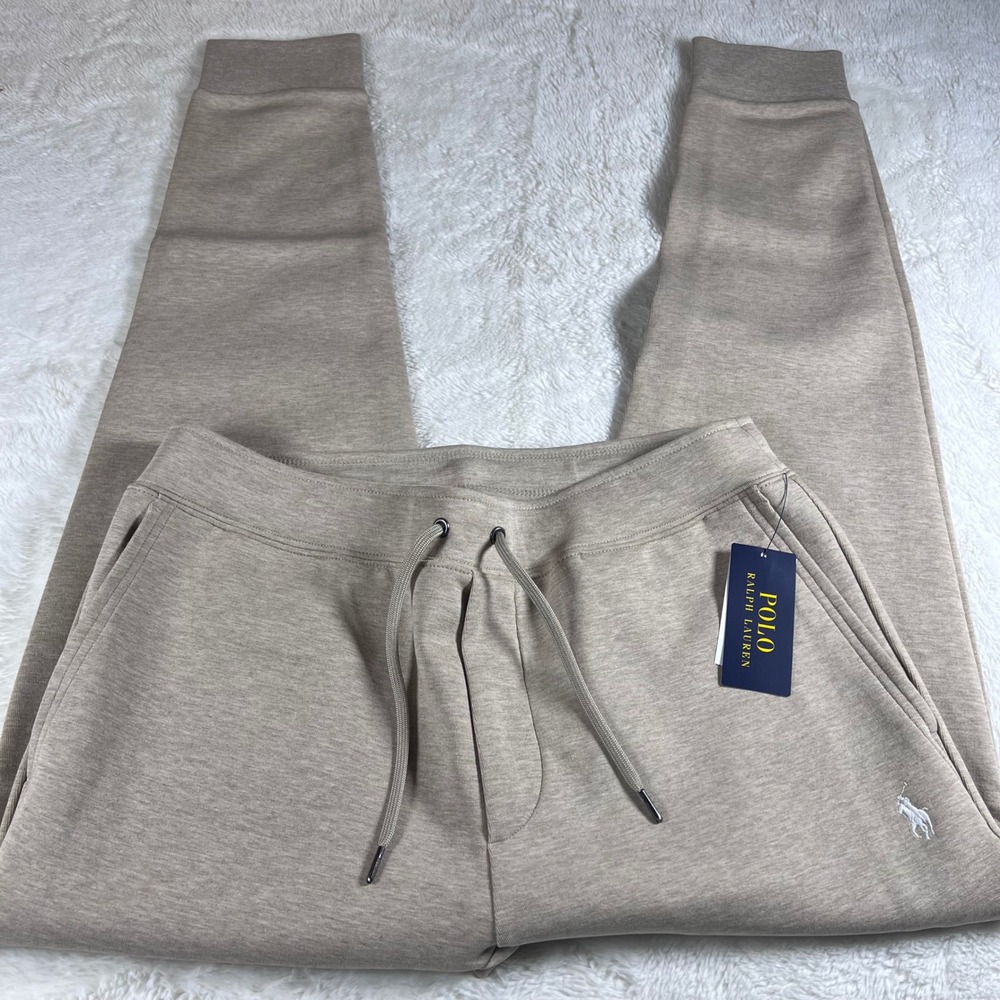 Polo Ralph Lauren Mens Double-Knit Jogger Pants Tuscan Beige Heather Medium NWT